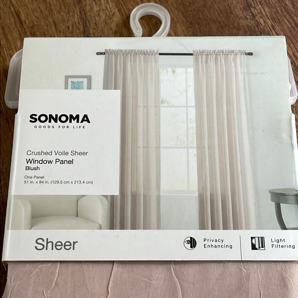 Sonoma Pink Sheer Curtains - Picture 5 of 6